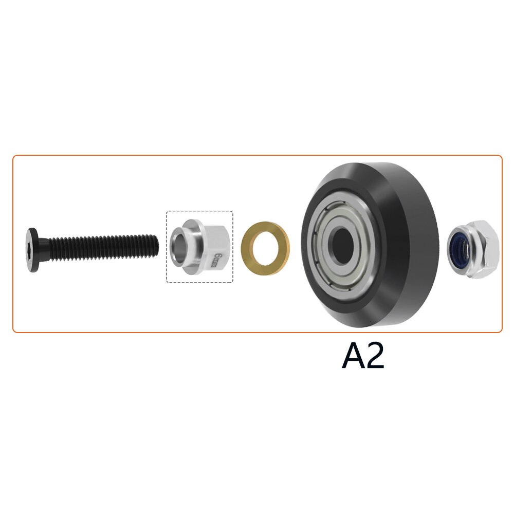 1Set 3D Printer RepRap CNC Strong Solid V wheel Kit for Openbuilds V-Slot rail,OX CNC, solid wheel Linear Extrusion: A2