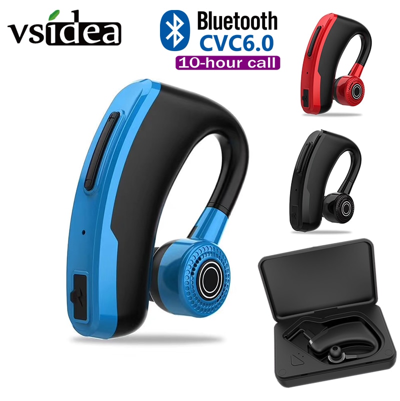 Fone de ouvido bluetooth v10 business, fone de ouvido de carregamento rápido driver mãos-livres com microfone, comando de ruído e cancelamento de ruído para todos os celulares