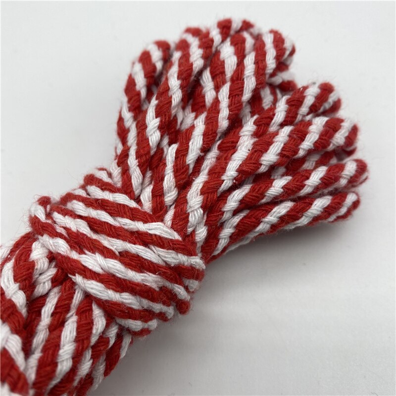 Corde 100% coton, 5 mètres/lot, 6mm, fil tressé torsadé décoratif pour la décoration Textile maison fait à la main: 23