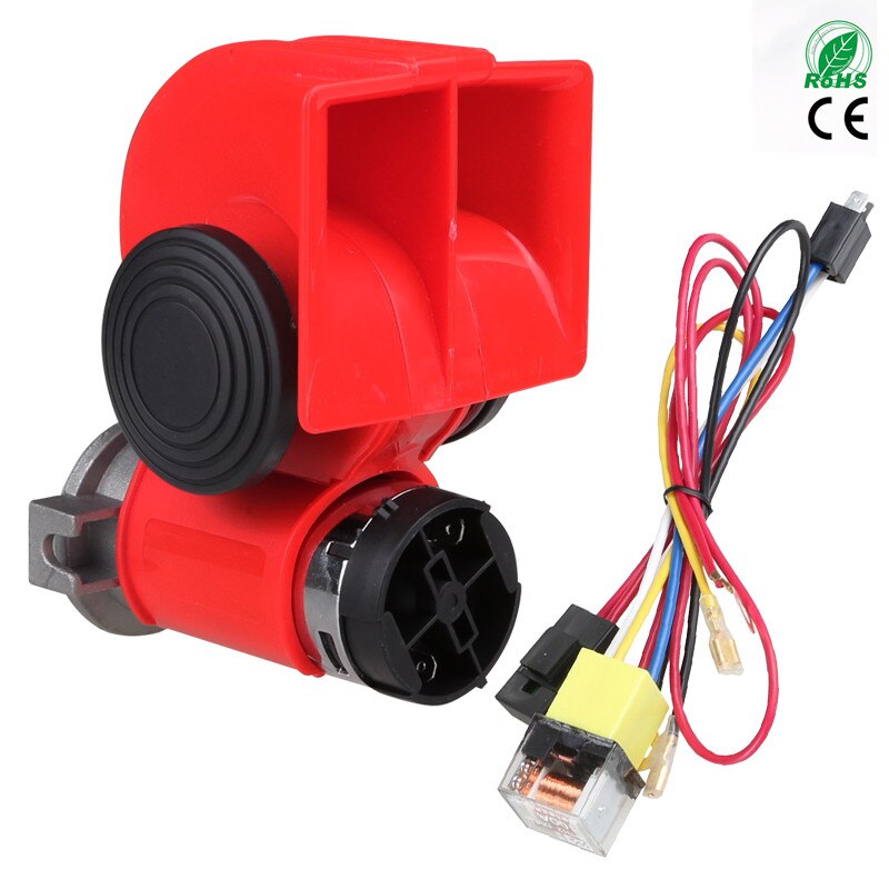 Snail Horn 12V Twin Dual Tone Compact Air Horn Snail Compact For Car Truck Vehicle Motorcycle Boat Twin Tone Super Loud Speaker: 24v / Horn and Line