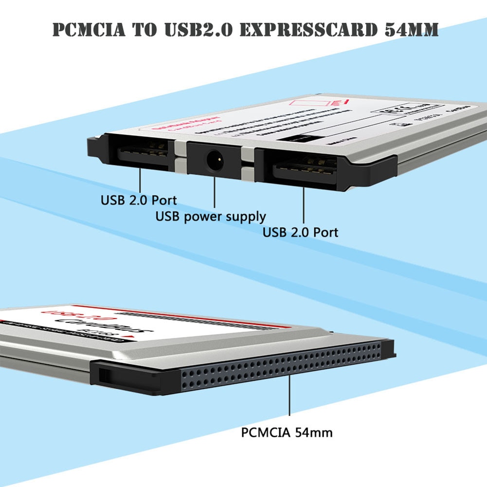 Laptop PCMCIA to USB 2.0 CardBus Converter 2 Ports PCI Express Card Adapter