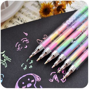 Rainbow Color Gel Pennen 6 Kleuren In 1 Gel Markeerstiften Fluorescerende Markers Voor Diy Schrijven Schilderen Student School Briefpapier