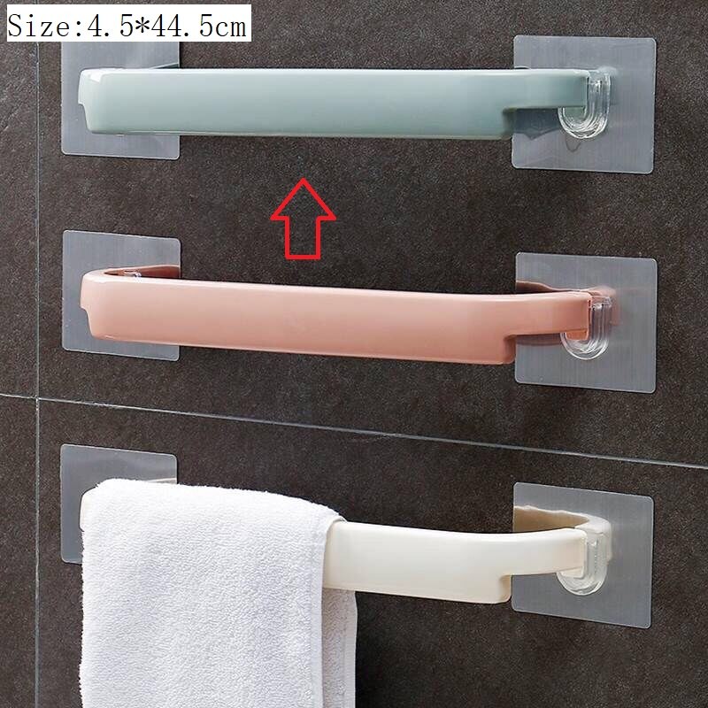 Zelfklevende Handdoek Hanger Rack Handdoek Houder Rekken Wall Mounted Badkamers Plank Wc-papier Houders Badkamer Hanger Organizer: B-Blue