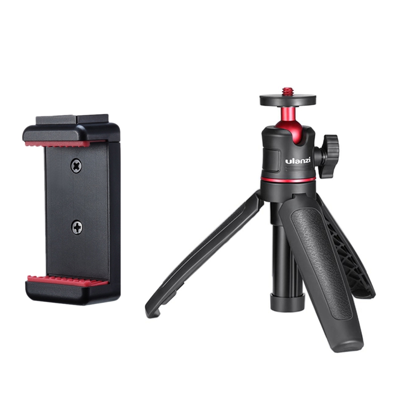 Ulanzi 2 Pcs Tripod: 1 Pcs MT-08 Desktop Mini Portable Tripod with 1/4 Screw to DSLR Cameras & 1 Pcs ST-07 Cold Shoe Phone Mount: Default Title