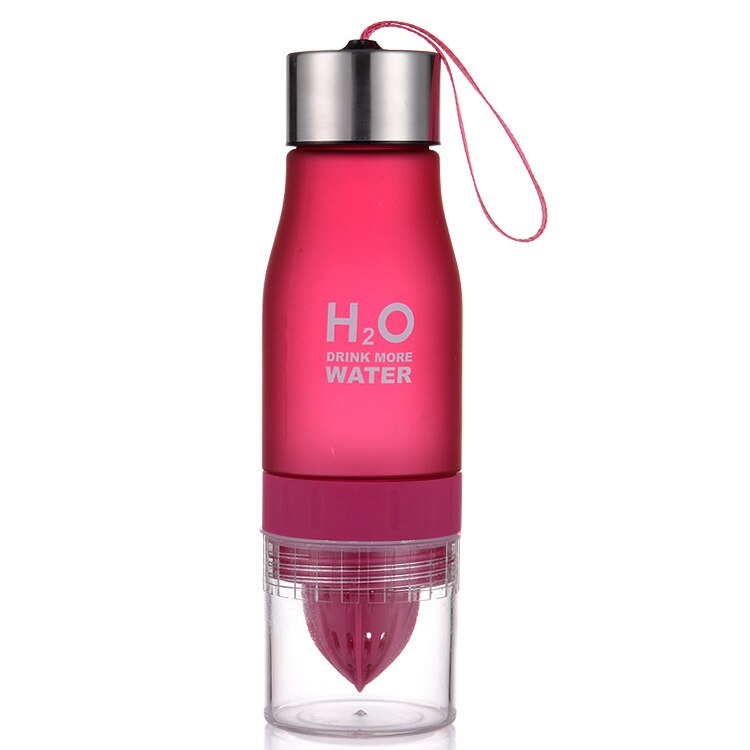 650ml Wasser Flasche Gepressten Saft Zitrone Saft Wasser Flasche Obst Infuser Trink Für draussen Sport Mein Shaker Trinken Flasche: rot