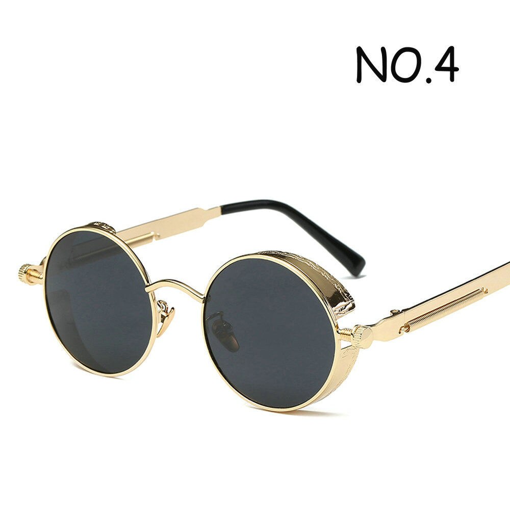 Vintage retro polariserede steampunk solbriller metal runde spejlede briller mænd cirkel solbriller  uv400: 4