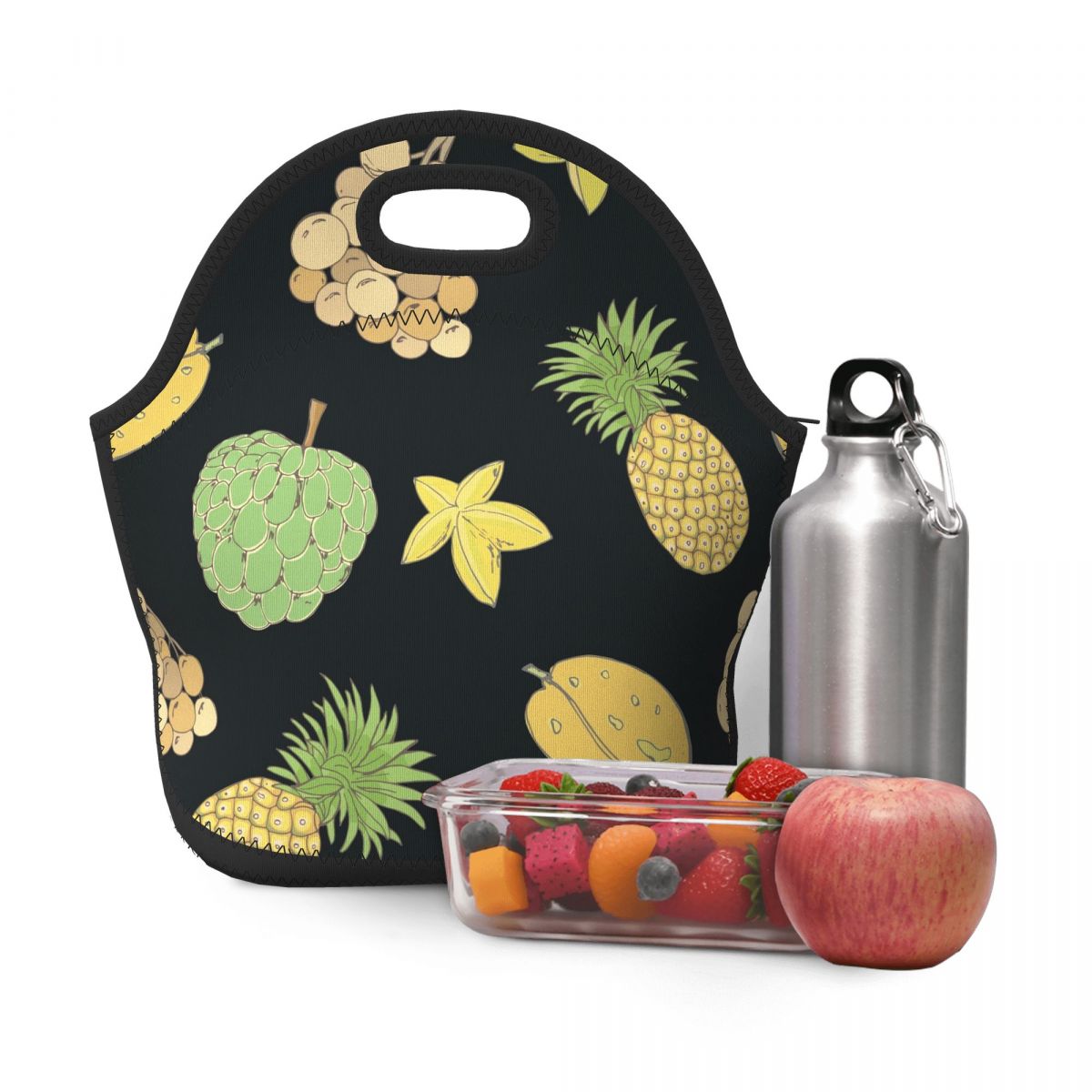 Kleurrijke Vruchten Patroon Lunch Tassen Voor Vrouwen Kinderen Meisjes School Neopreen Picknick Kantoor Lunch Voedsel Organizer Tassen