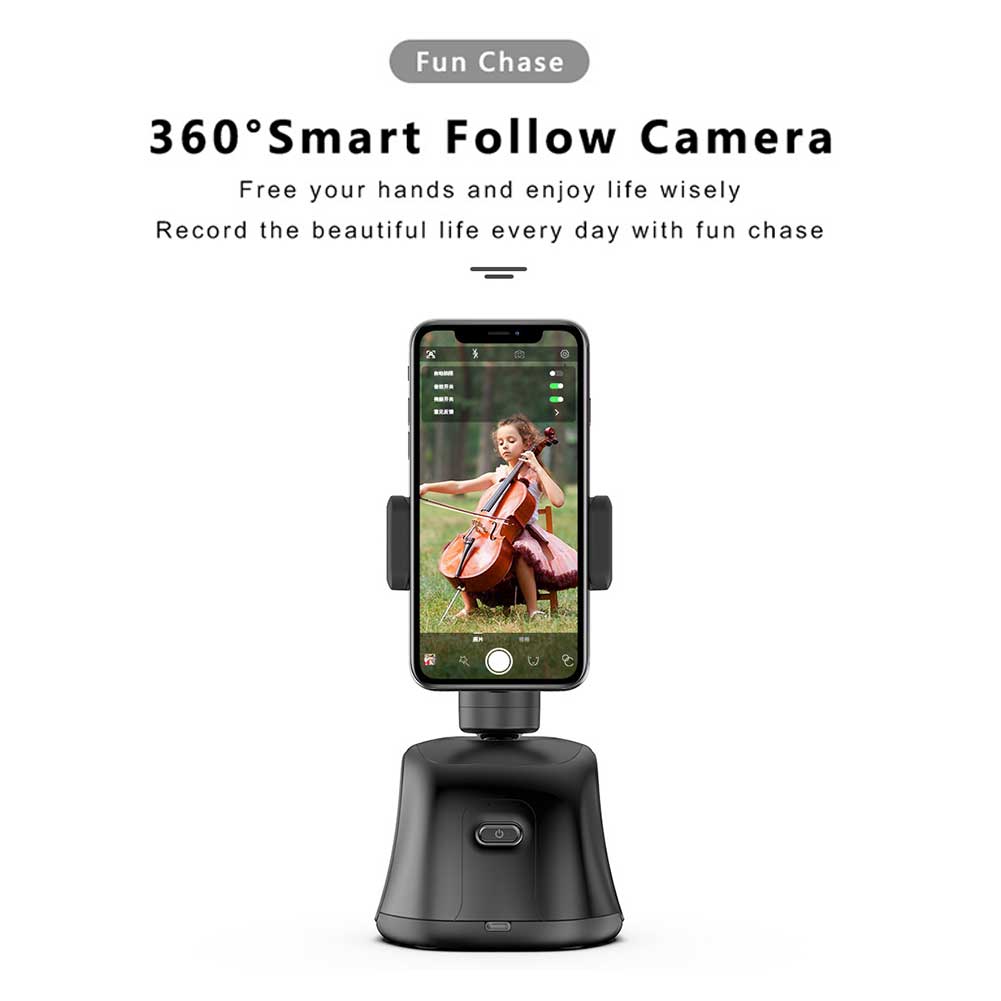 Rechargeable 360 Degree Rotation Cameraman Camera Mount APP Control AI Composition Gimbal Stabilizer Desktop Auto Face Tracking