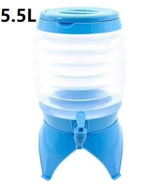 3.5L/5.5L/7.5L Outdoor Waterzakken Opvouwbare Draagbare Drinken Kamp Koken Picknick Bbq Water Container Bag Carrier Auto water Tank: blue-5.5L