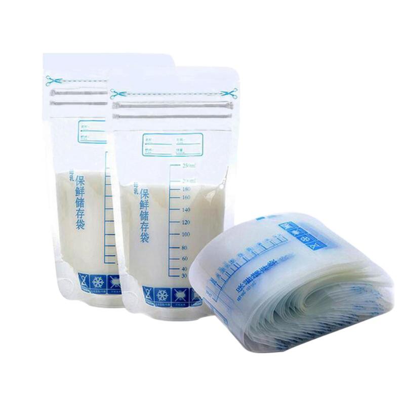 10 Uds. Bolsas de congelador de leche de 250 ml, bolsa de almacenamiento de alimentos para bebés, bolsa de almacenamiento de leche, bolsa de mantenimiento de leche fresca, bolsa de alimentación segura para bebés