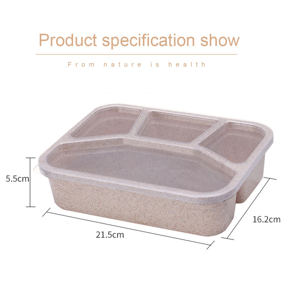 Healthy Wheat Straw Microwave Bento Lunch Box Travel Picnic Food Fruit Container Storage Lunch Box For Kids Adult Child