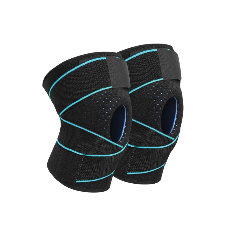 Aolikes verstelbare neopreen kniebrace siliconen patella kniebeschermer: 7908 blauw / Deel