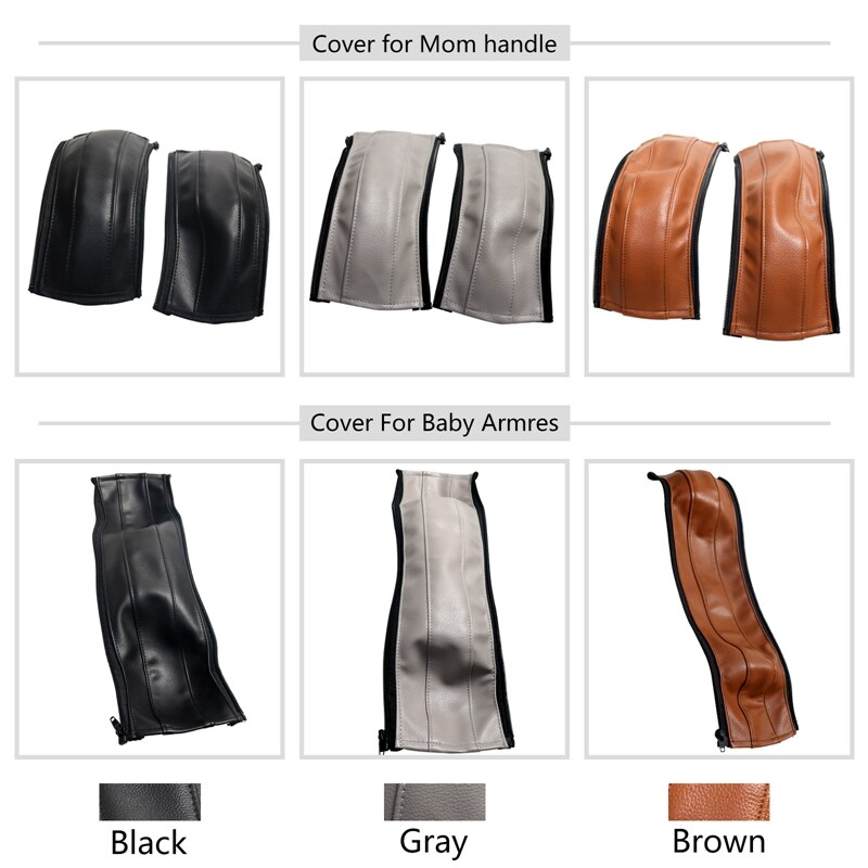 Ensemble complet de housses de poignée en cuir pour poussette Quinny Buzz 3, housse de protection pour accoudoir, accessoires