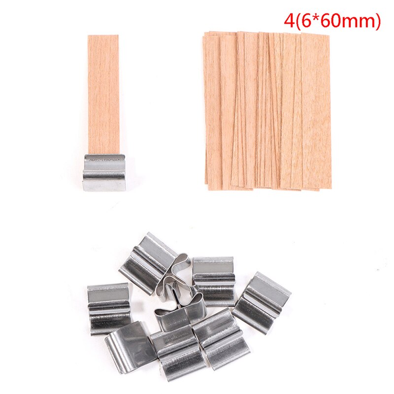 20Pcs Wooden Candles Wick with Sustainer Tab Candle Wick Core for Candle: A4