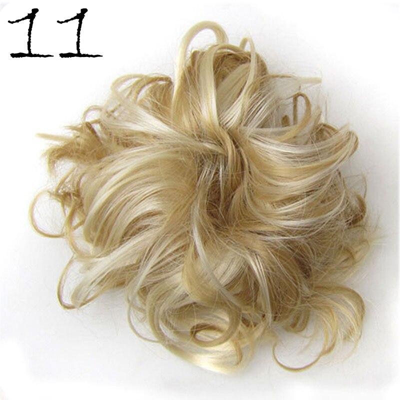 Synthetic Hair Ring Messy Wrap For Hair Extension Donut Curly Rubber Band Languid Women Hair Tail Ponytail Accessory: JJF11