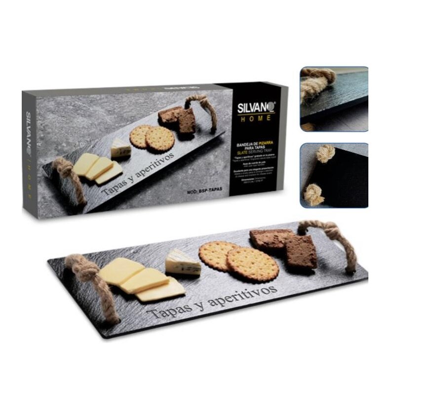 Silvano plato pizarra BSP-TAPAS para aperitivos. Gran presencia en buffet y comedor