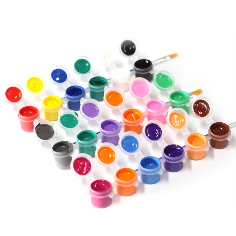 6 farver / sæt krylic maling børn pædagogisk legetøj tegning værktøjssæt maleri med vægmaleri barn kunst diy legetøj børste