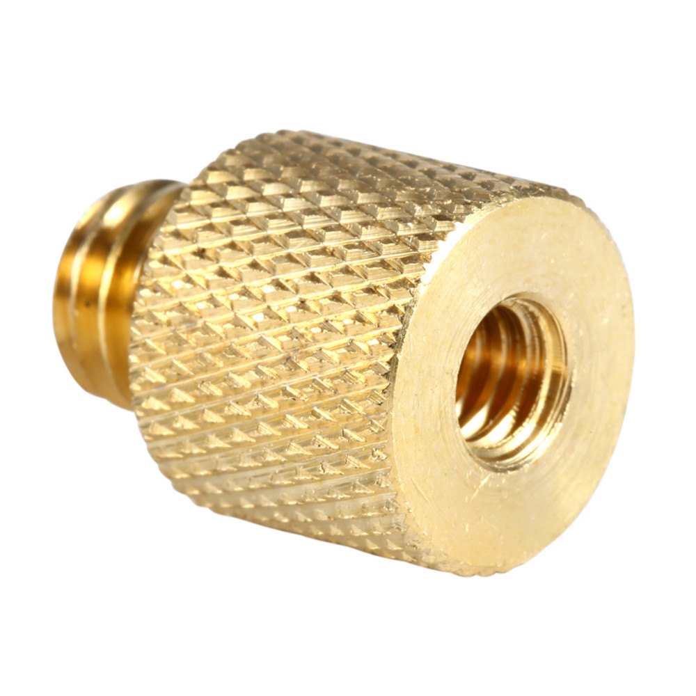 adaptador de tornillo de hilo trípode de oro 1/4 "hembra a 3/8" macho adaptador de latón 1/4 3/8 para trípode Cámara accesorios de soporte de luz