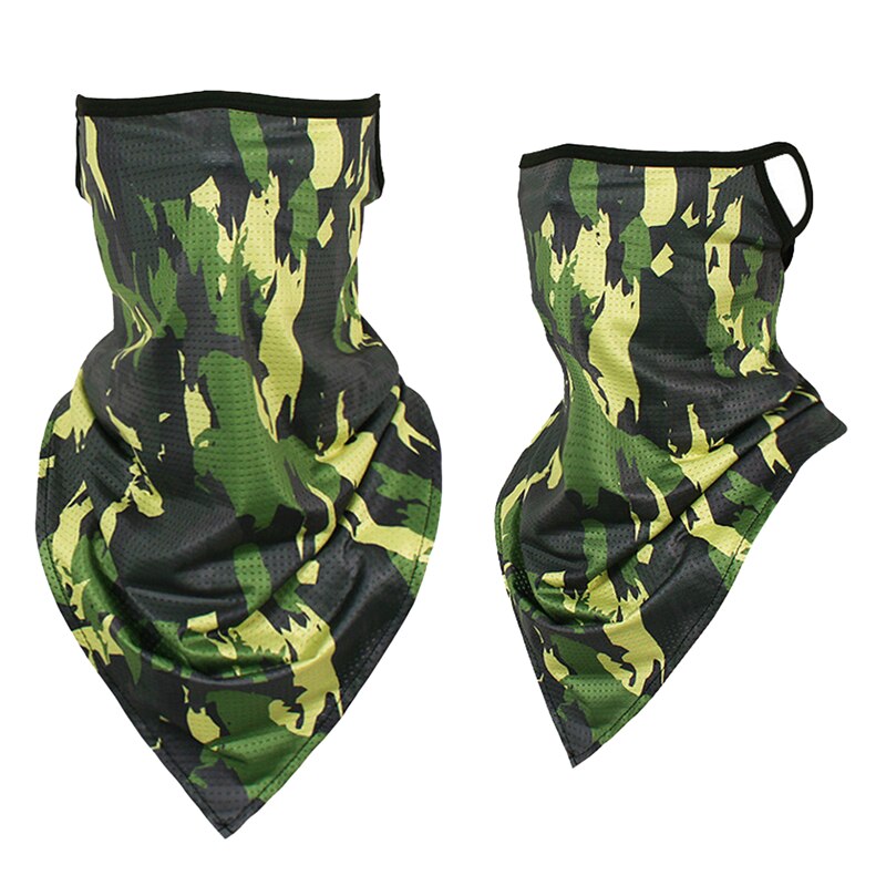 Triangle Ice Silk Scarf Casual Triangle Scarf Neck Gaiter Camouflage Printed Scarves For Adults: Turquoise Special