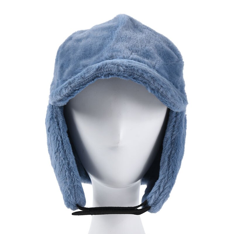 Gorro de esquí cálido para mujer, gorro de esquí cálido para Snowboard al aire libre, gorra de esquí de Color sólido a prueba de viento y piel de conejo de terciopelo, novedad de invierno de