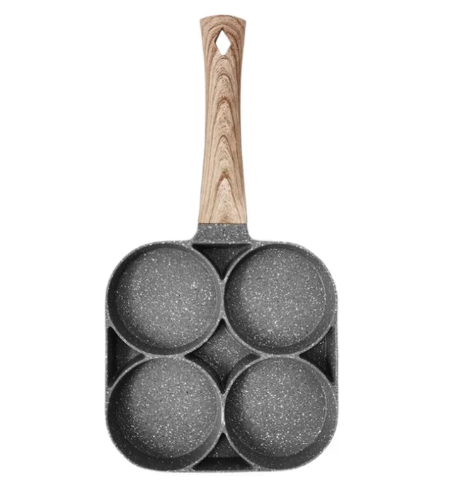 2023 Nuova padella per uova Padelle per pancake antiaderenti 4 tazze Pentole Padella per pancake Padella per uova adatta per fornello a gas Fornello a induzione: BIANCO