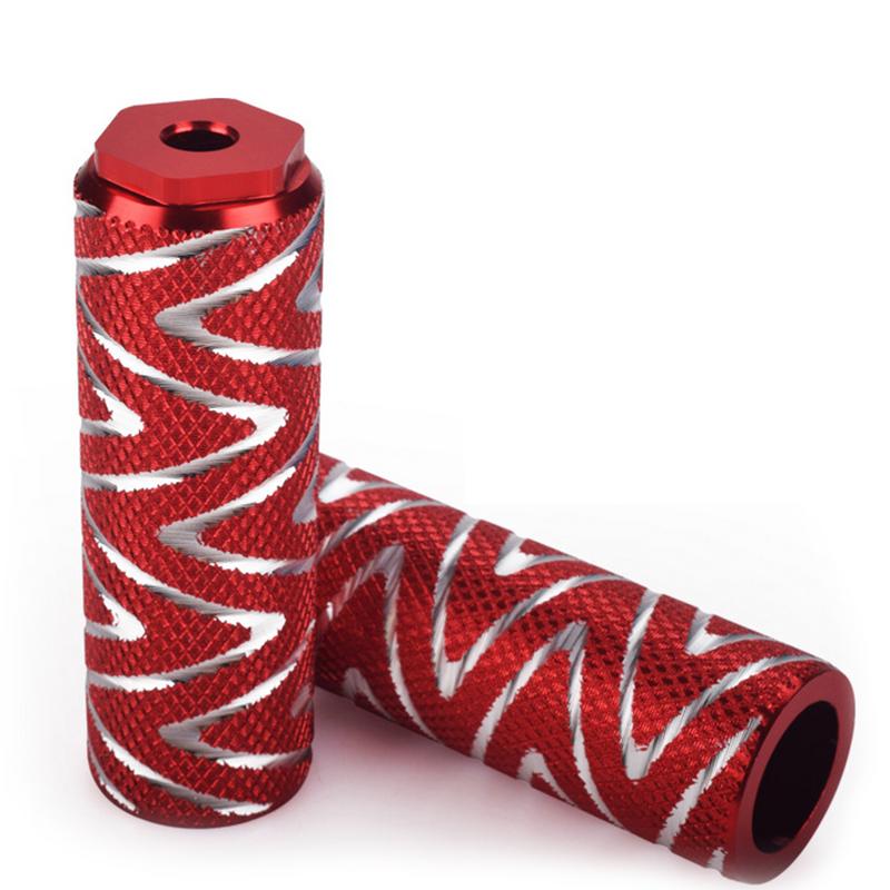1 paar aluminiumlegering antislip mtb fiets pedaal voor achteras voetsteunen bmx voetsteun hendel cilinder fiets accessoires: Rood