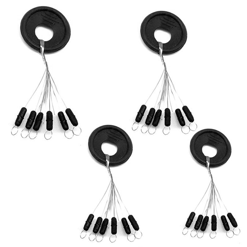 10Pcs 6 In 1 Black Rubber Stopper Vissen Bobbers Vlotter Accessoires Size XS-S
