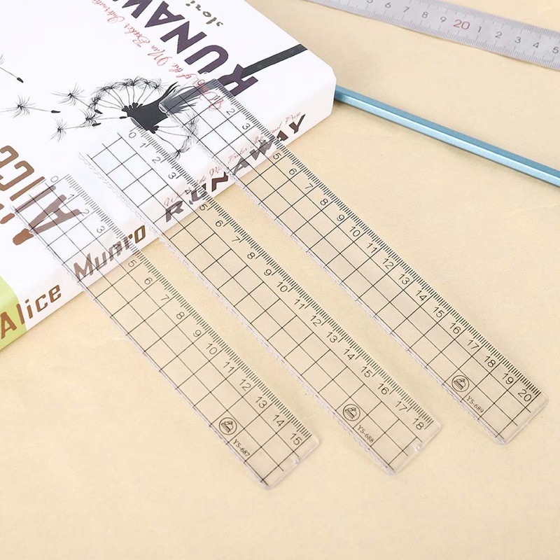 1pc 15cm 18cm 20cm gennemsigtig enkel lineal akryl lineal læring papirvarer tegning skoleartikler