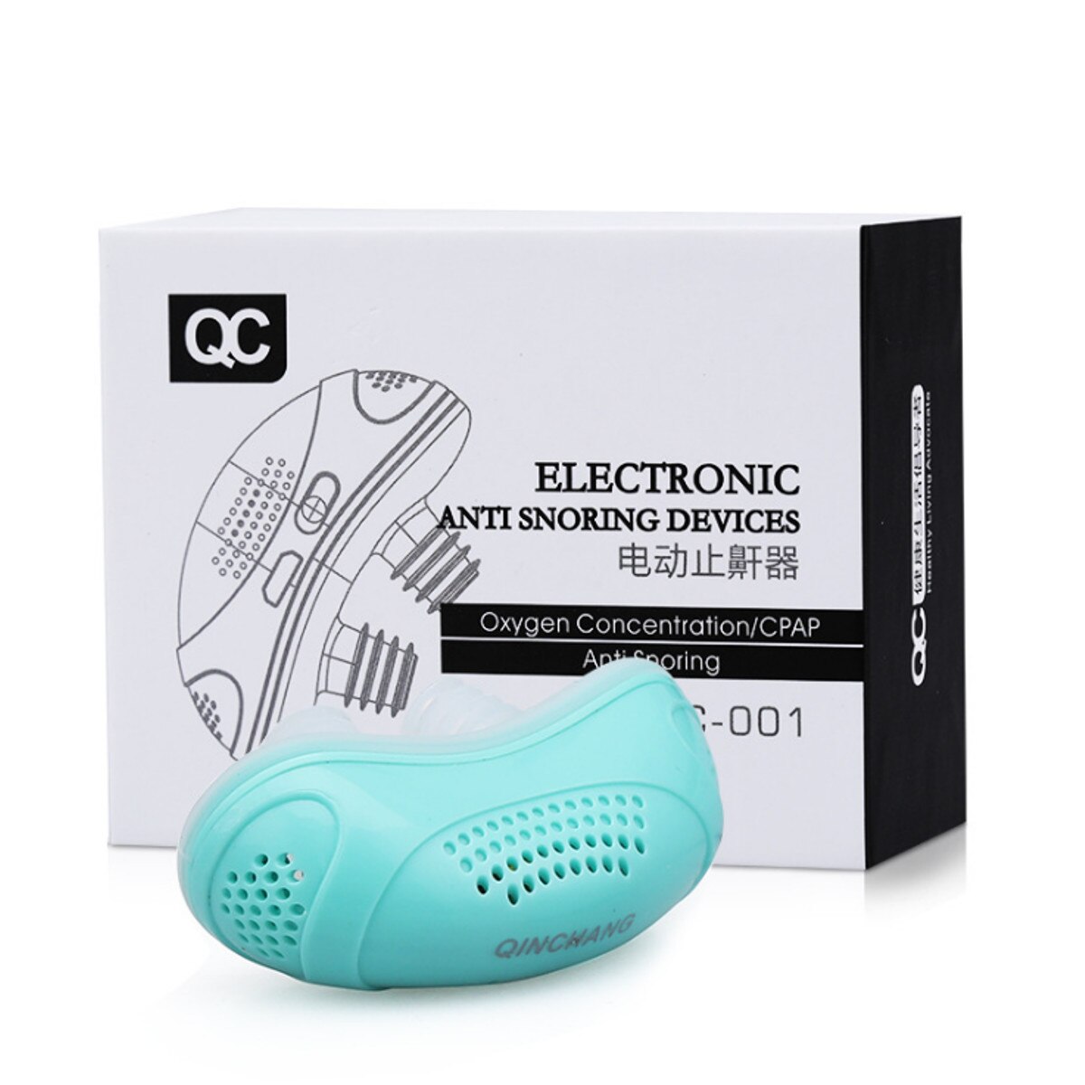 Dilatadores nasales antirronquidos de silicona eléctrica, pinza para la nariz, bandeja para dormir, dispositivo de protección para la Apnea del sueño: Mint green