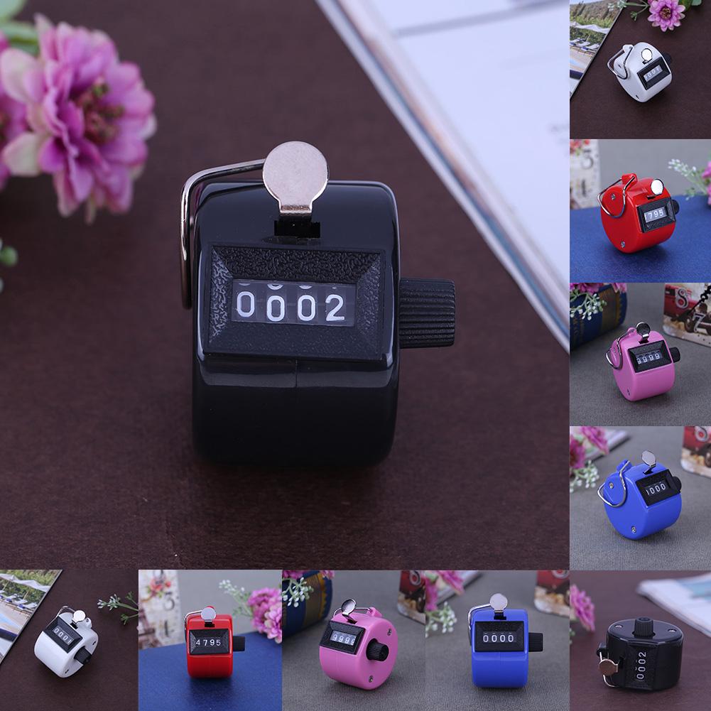 Mini Portable 4 Digit Number Counters Plastic Shell Hand Finger Display Manual Counting Tally Clicker Timer Soccer Golf Counter