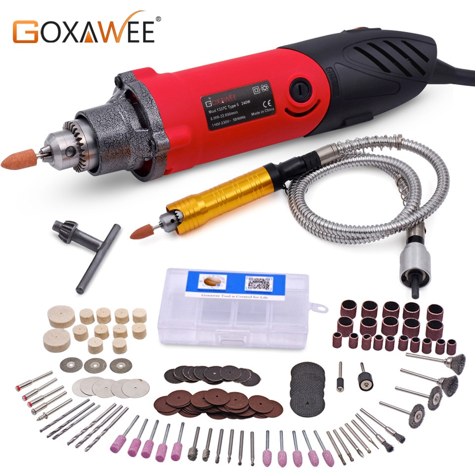Goxawee 220V Elektrische Grinder Elektrische Boor Stiftslijper Dremel Stijl Graveren Mini Boor Gereedschap Polish Boren Machine