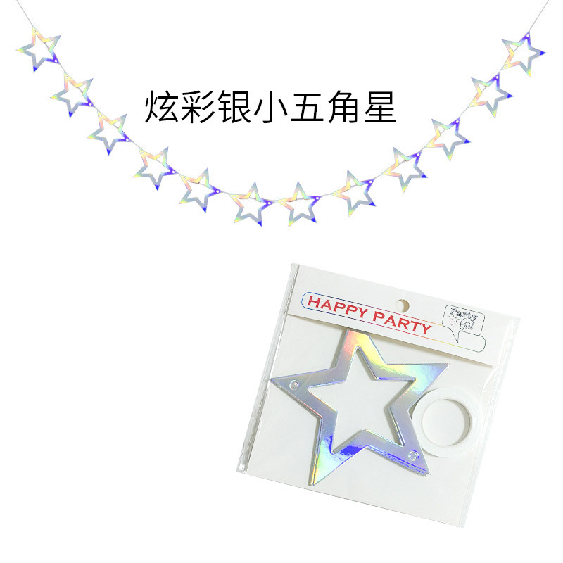 Glitter Stars Garland Banner Decoration Star Hanging Bunting Banner for Graduation Wedding Birthday Christmas Party Supplie: Clear