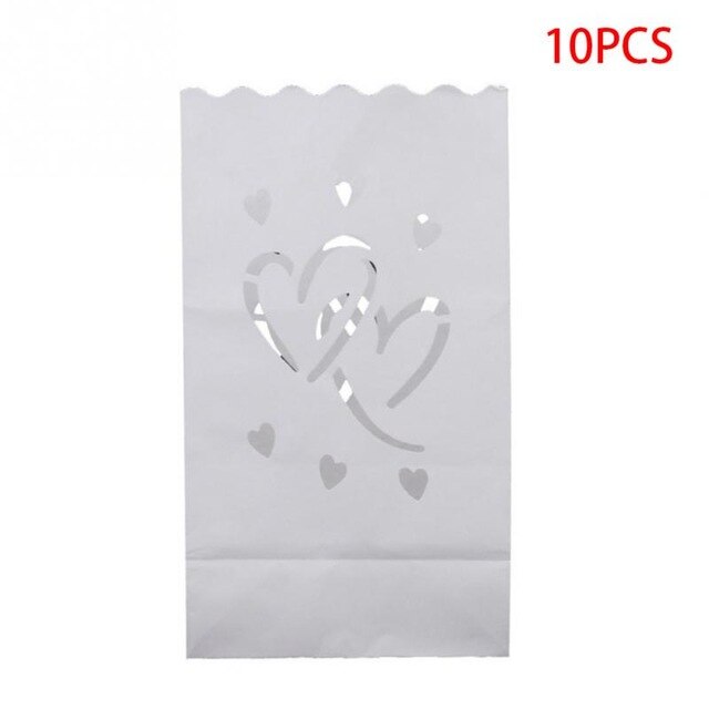 10Pcs Wedding Hart Licht Houder Papieren Lantaarn Kaars Zak Thuis Romantische Bruiloft Decoratie Valentijnsdag Levert: Double loveheart