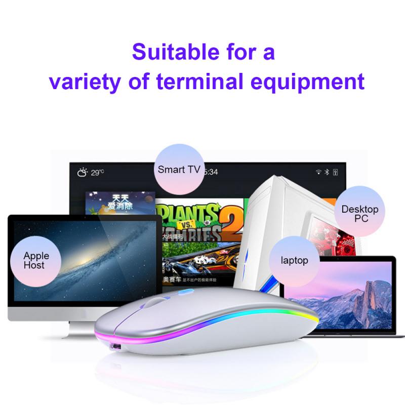 USB Wireless Mouse 1600DPI USB Optical Computer Mouse 2.4GHz Ergonomic Mice For Laptop PC Sound Silent Mouse For Home Office