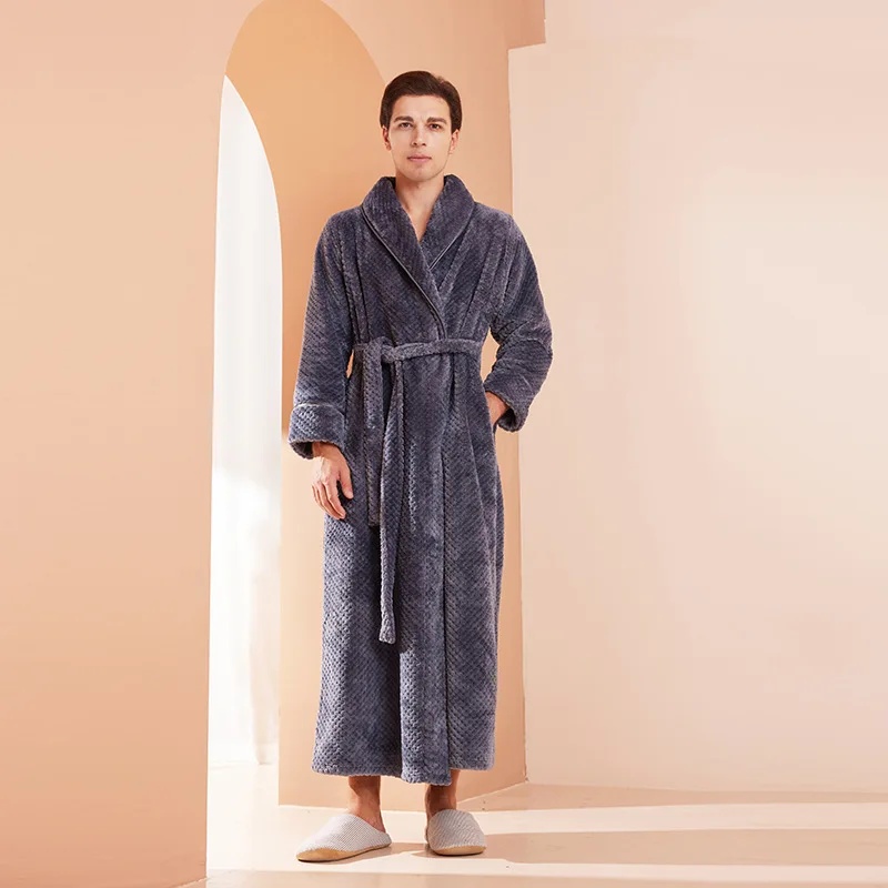 Winter Large Size Bebe Velvet Long Bathrobe Women Hotel Beauty Salon Casual Nightgown Comfortable Home Clothes