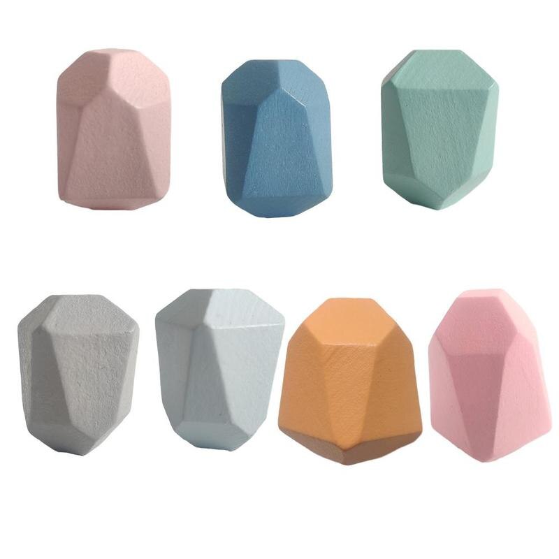 Houten Kinderen Houten Gekleurde Steen Jenga Building Stapelen Educatief Nordic Creatieve Rainbow Blok Speelgoed Stijl Gam G2B6