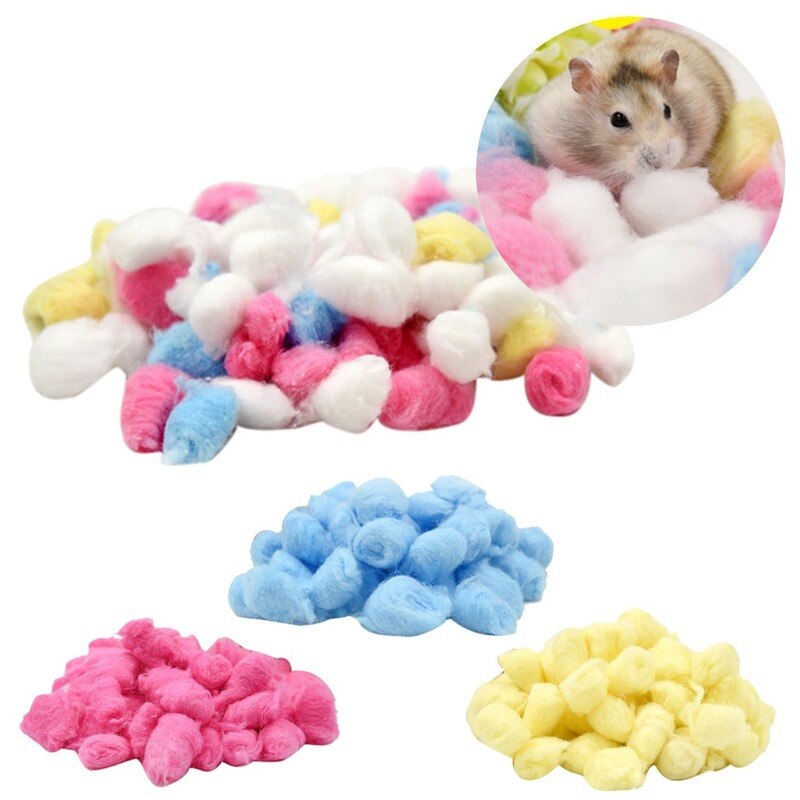 100 Stks/zak Kleurrijke Winter Warm Houden Katoen Bal Leuke Cage Huis Filler Supply Hamster Rat Muis Kleine Dieren Levert