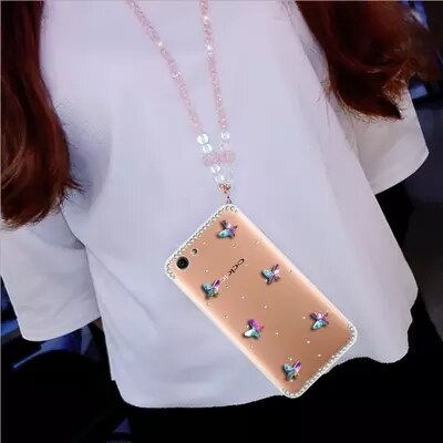 Luxury Bling Butterfly Diamond Glitter Rhinestone Phone Case For Samsung S10 S9 S8 Plus S20 Note9 8 10 Transparent soft Cover