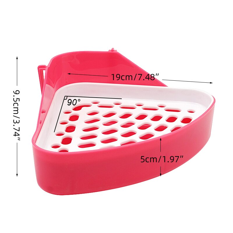 1Pcs Small Animal Pet Triangle Toilet Dutch Rabbit Cat Pig Chinchilla Cage Supplies Pet Litter Training Tray 4 Colors for Choose