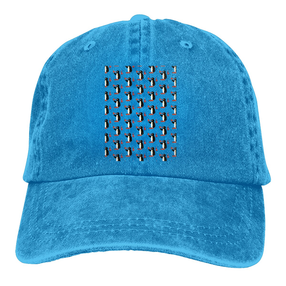 Verstelbare Effen Kleur Baseball Cap Motherf Grappige Mad Leuke Pinguin Gewassen Katoen Noot Noot Grappige Pinguïn Humor Sport Vrouw Hoed: Blauw