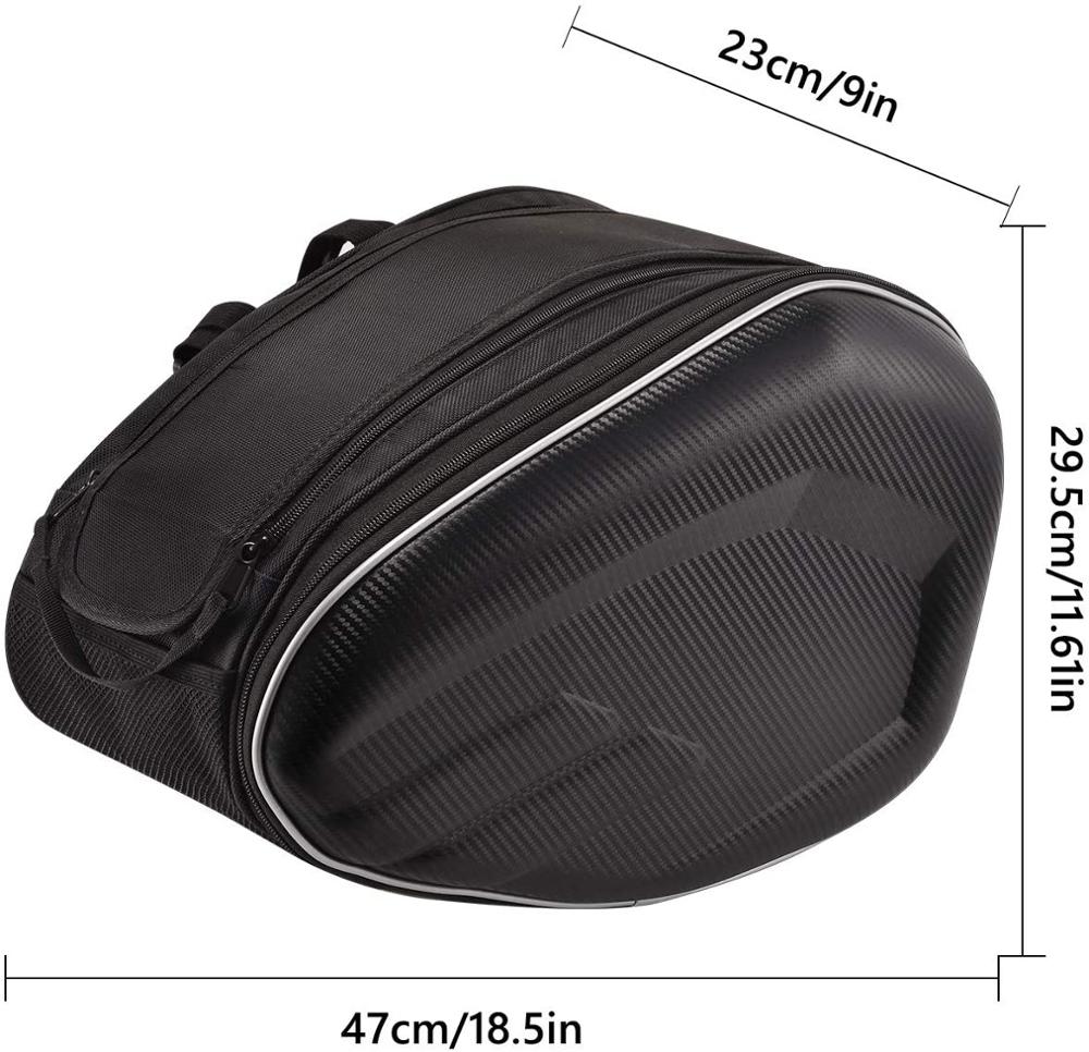 Universal Motorcycle Rear Seat Tail Bag - Waterproof Oxford Cloth, 7.5-10L, Black, 5.5x9.4x11.6 Inch