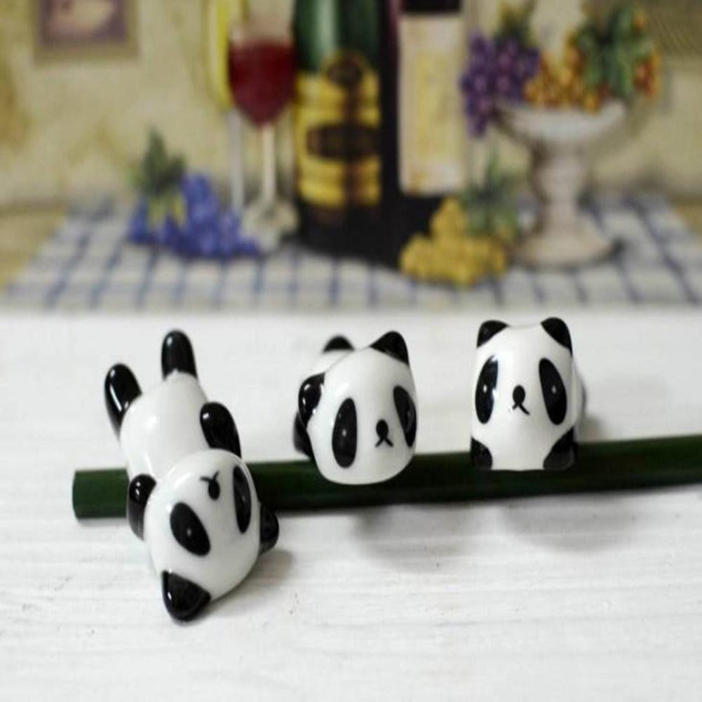 3 Stks/set Leuke Porselein Panda Chopstick Rest Prachtige Eetstokje Houder Keuken Benodigdheden 5.8*3*3.5Cm (Willekeurige stijl)
