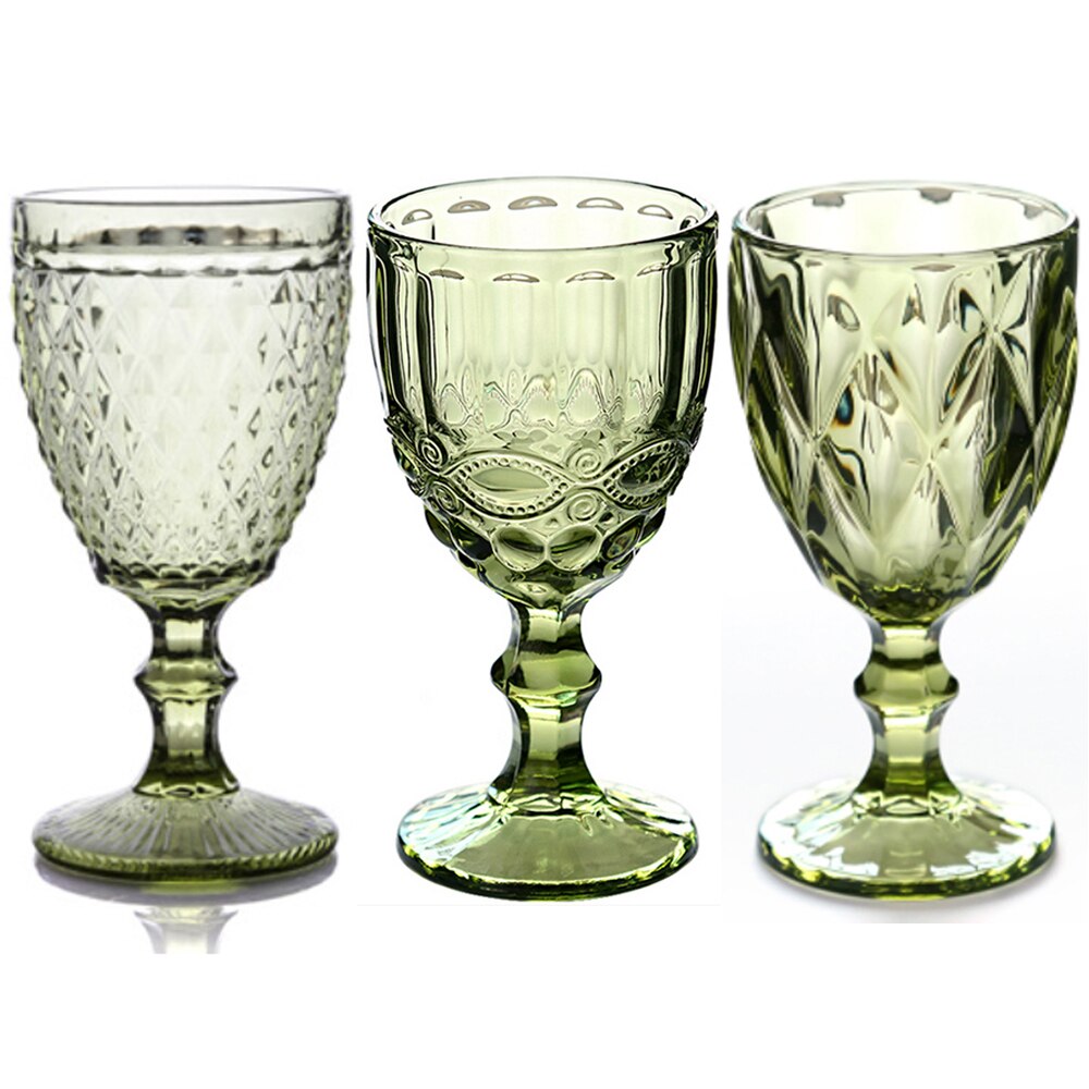 Portsble vinglas dricksglas 3 st/lot bröllopsfest vinkopp glas vattenglas för att dricka jul 300ml 10oz: 3 st set stil 1