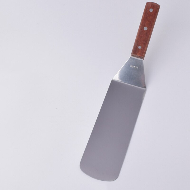 Espátula de acero inoxidable para parrilla, pala para carne, mango de madera, espátula para freír carne, herramienta de cocina, accesorios de cocina