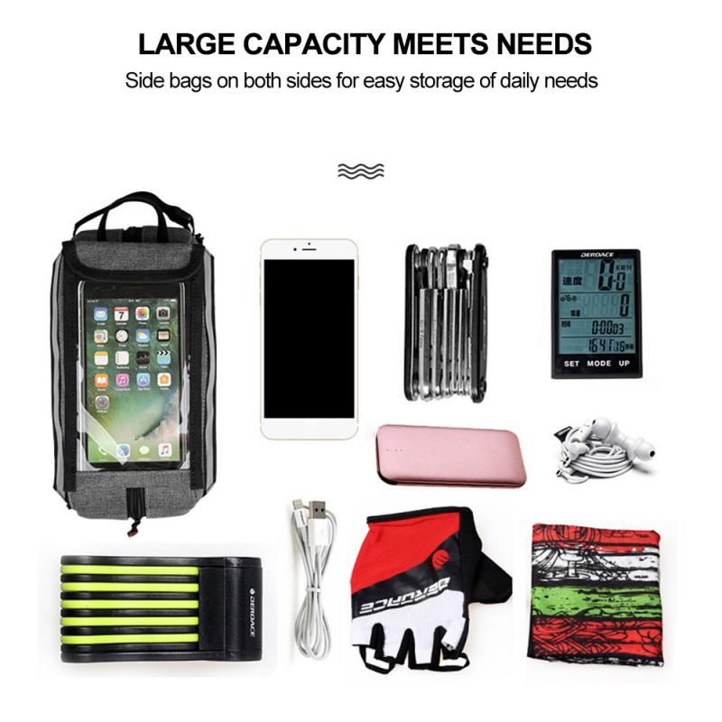 Nylon Reflecterende Effect Bike Driehoek Frame Voor Tube Frame Bag Telefoon Waterdichte Bike Fiets Bag Fiets Tassen TXTB1