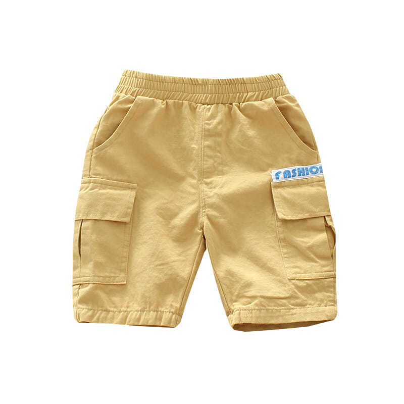 Garçons été Shorts enfants coton outillage pantalon bébé décontracté Shorts petit garçon cinq points pantalon: Kaki / 2T