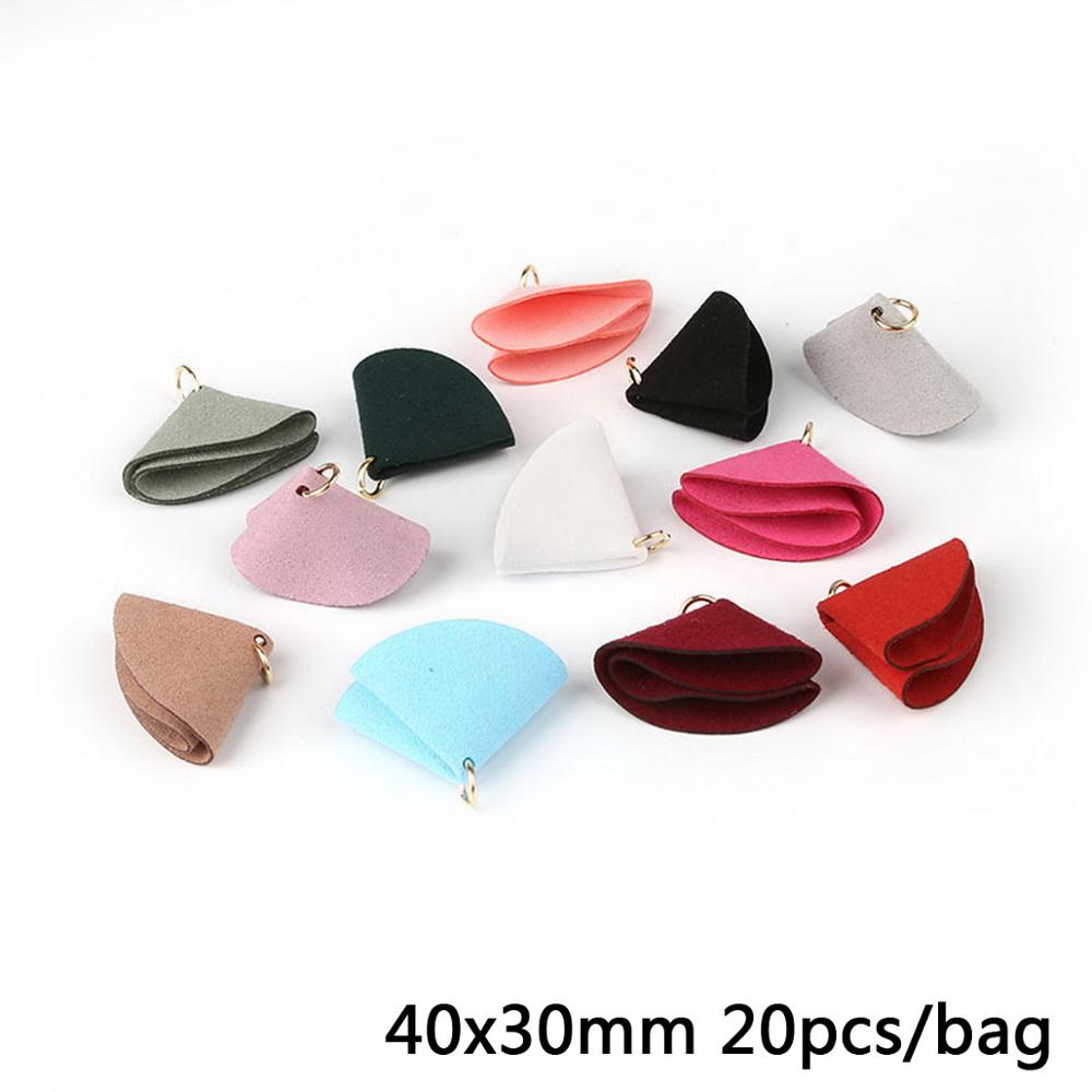 40*30mm veelkleurige mini kwastjes van koreaanse fluwelen clips als decoratie-accessoires voor het maken van sleutelhangers, telefoonhangers en knutselhangers: Willekeurige gemengde 20 stuks
