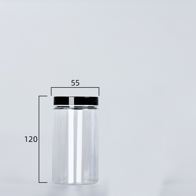 Botella de embalaje de plástico PET transparente, botellas de sellado vacías, cubo Circular, almacenamiento, tarro de galletas, contenedor de tanque de sellado de grado alimenticio, 1 unidad: Verde militar