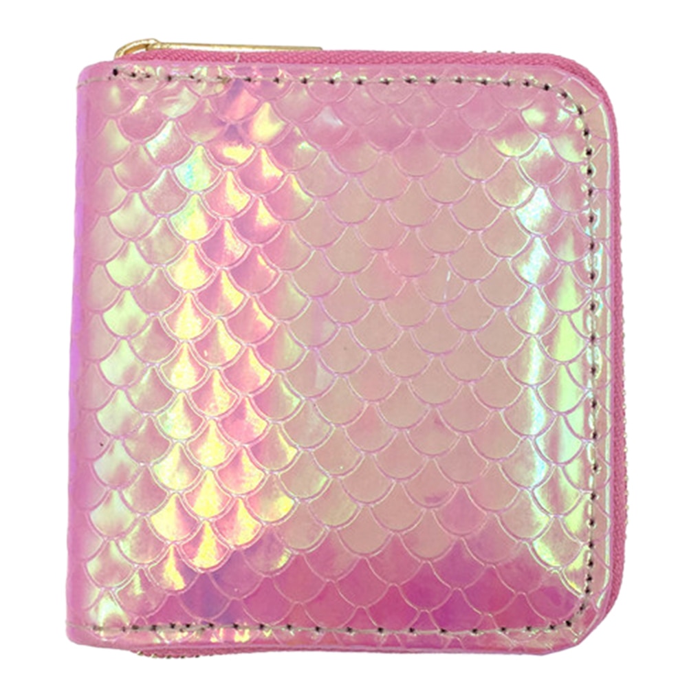 Women Mermaid Pattern Short Wallet Coin Purse PU Leather Purse Zipper Card Clutch Holder Female Small Bag and purse