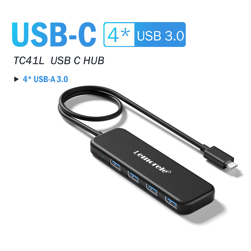 Lemorele USB Hub tipo C Hub USB3.0 OTG 4 puertos USB C/A HUB adaptador multidivisor accesorios de ordenador portátil para Lenovo Macbook Pro: Verde